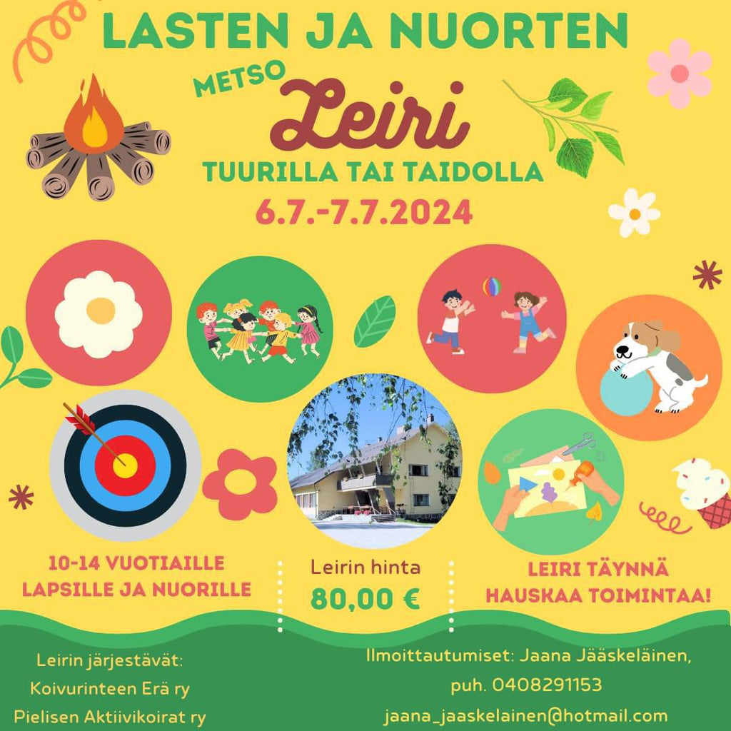 Lasten ja nuorten Metso-leiri 6.-7.7.2024 teemana Tuurilla tai taidolla.
